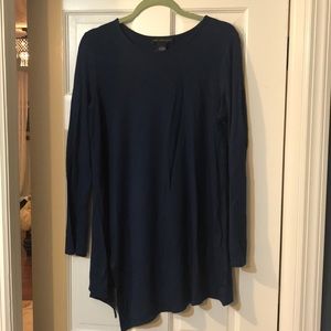 Indigo blue asymmetrical top